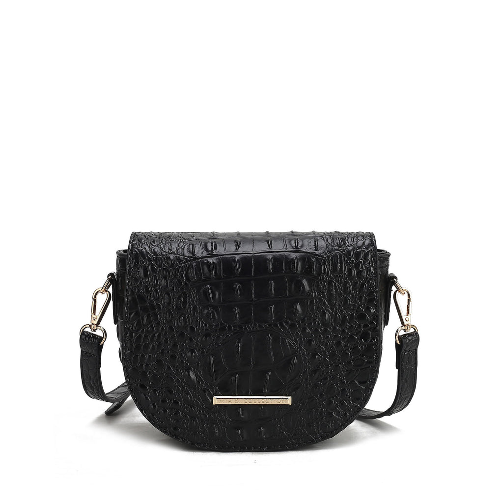 Amalia Solid Croc Crossbody Bag