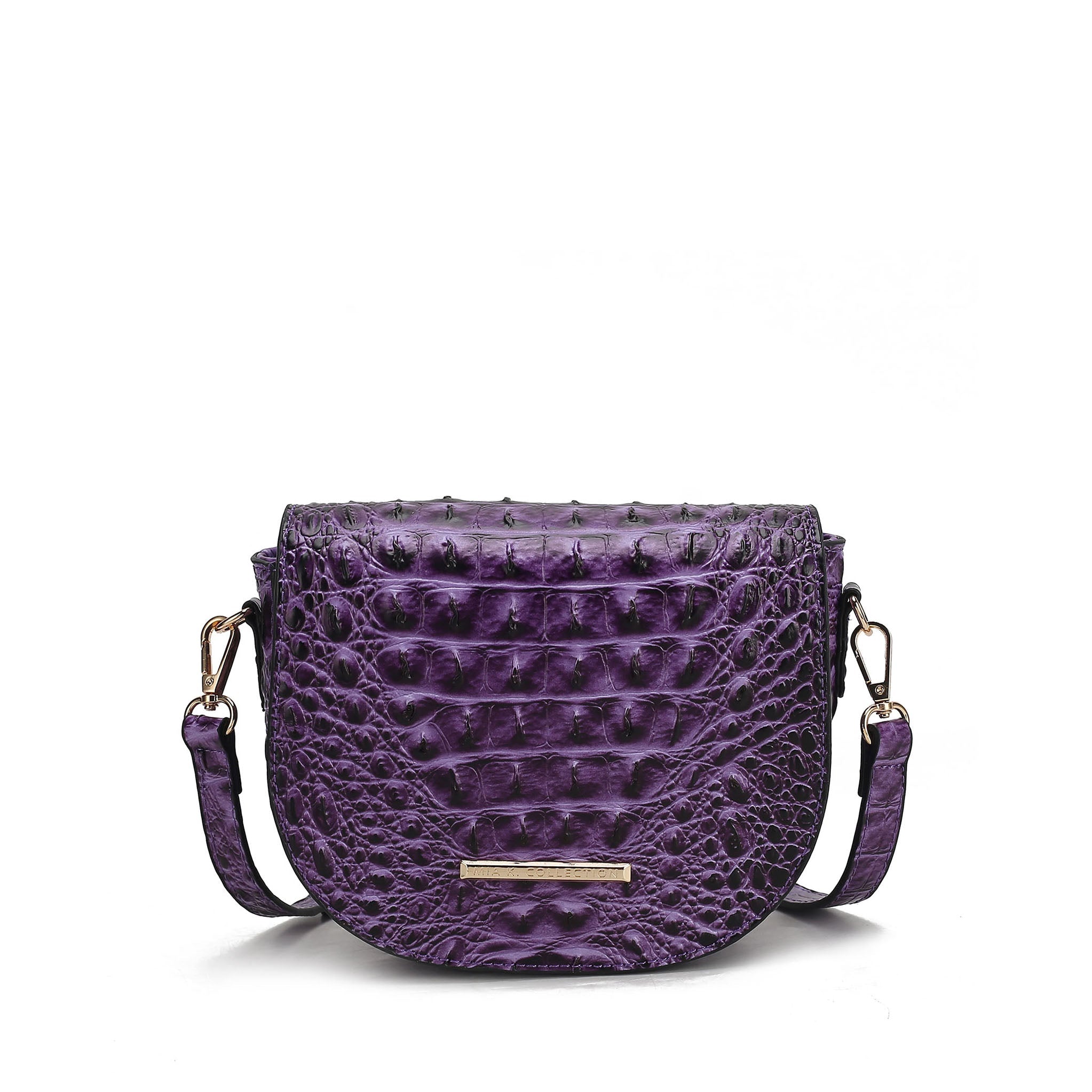 Amalia Solid Croc Crossbody Bag