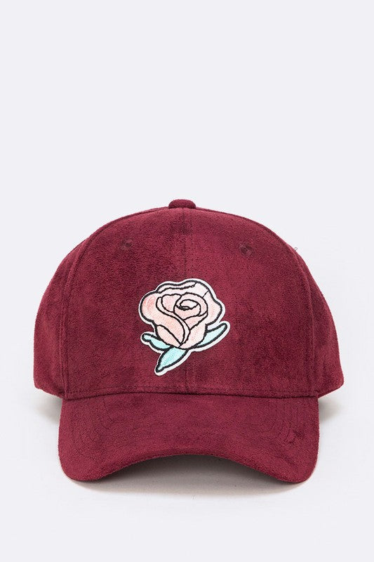 “Rose Voyage” Suede Cap