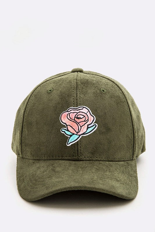 “Rose Voyage” Suede Cap