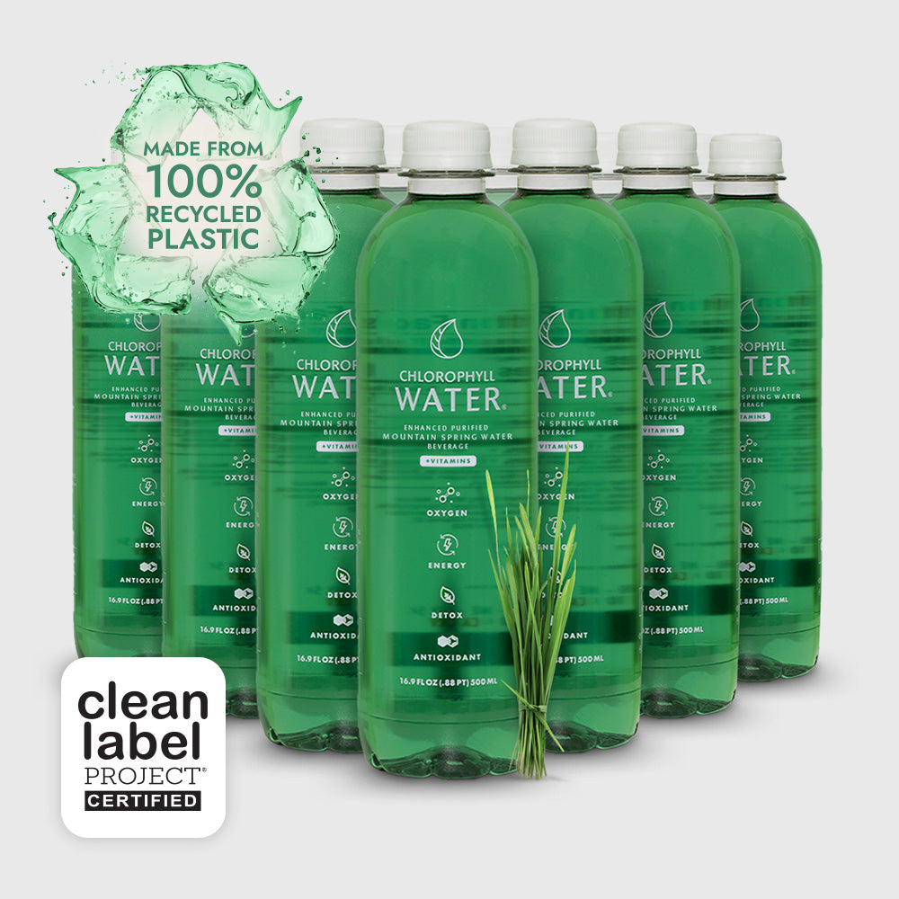 Chlorophyll Water® (Case of 12): Purified Mountain Spring Water with Essential Vitamins