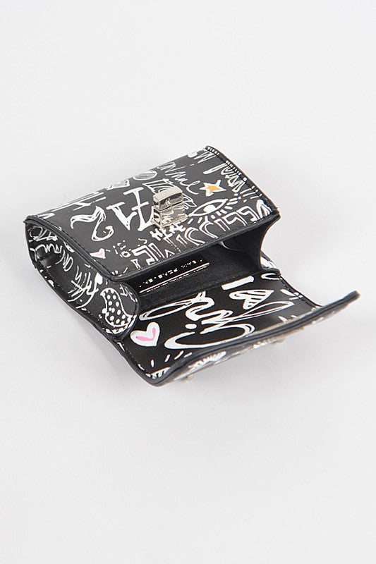 “Not The Fashion Police” Mini Graffiti Swing Bag
