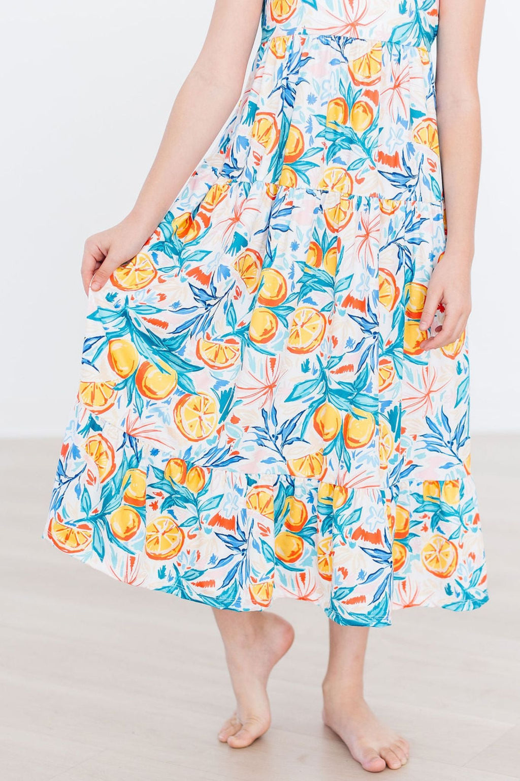 SALE Tropical Summer Ruffle Maxi Dress