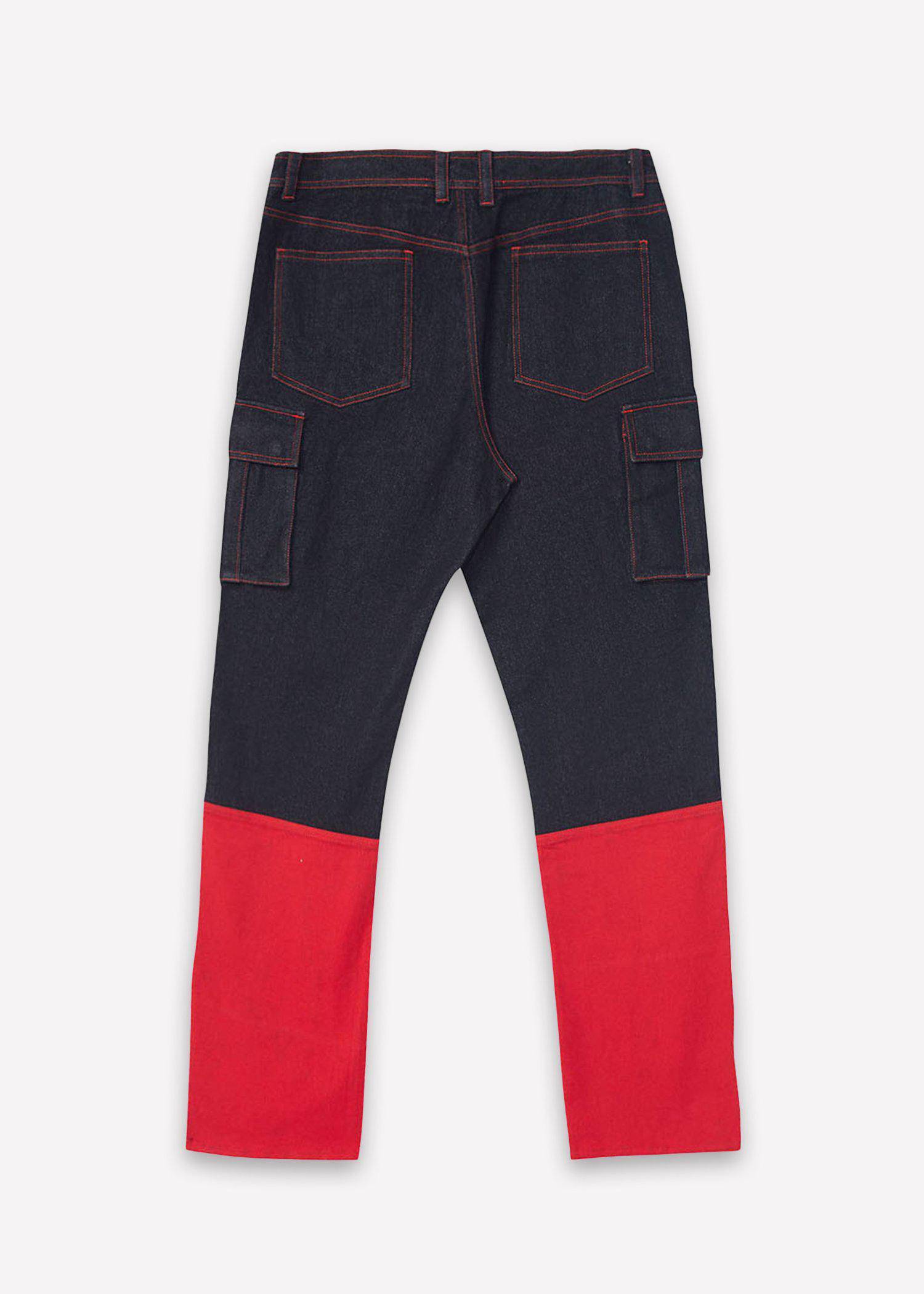 Blank State Men's Cargo Denim in Black/Red