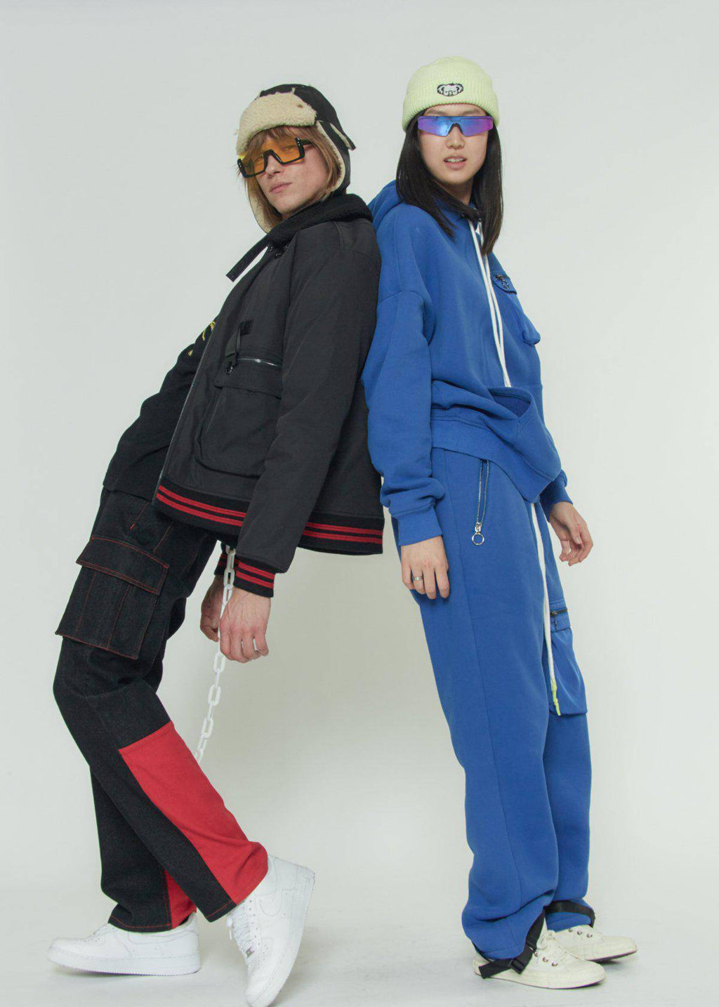 Blank State Men's Cargo Denim in Black/Red