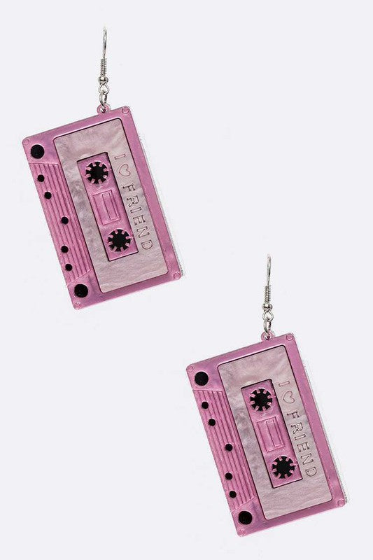 Cassette Tape Acrylic Earrings