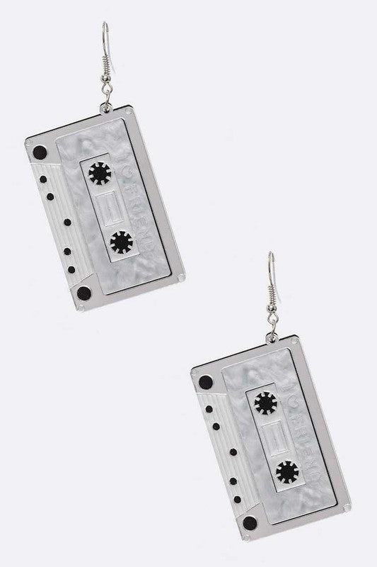 Cassette Tape Acrylic Earrings