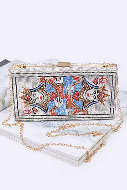 QUEEN Rhinestone Box Clutch
