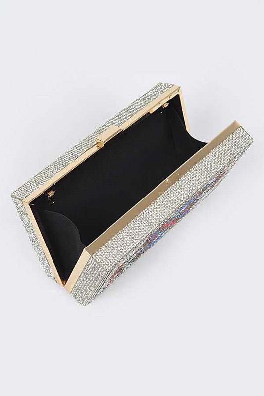 QUEEN Rhinestone Box Clutch