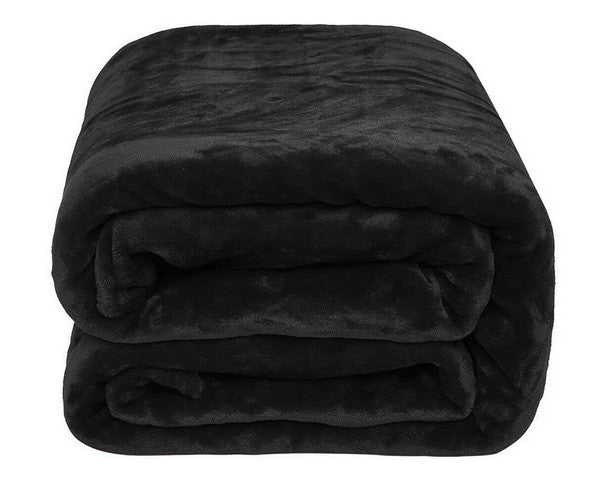Black Throw Flannel Blanket