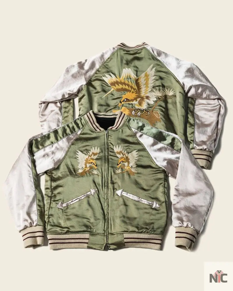 1950s Reversible Acetate Souvenir Jacket – Falcon × Tiger