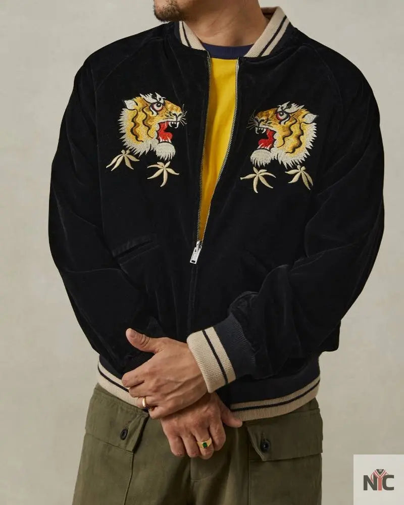 1950s Reversible Acetate Souvenir Jacket – Falcon × Tiger Clanton Jacket