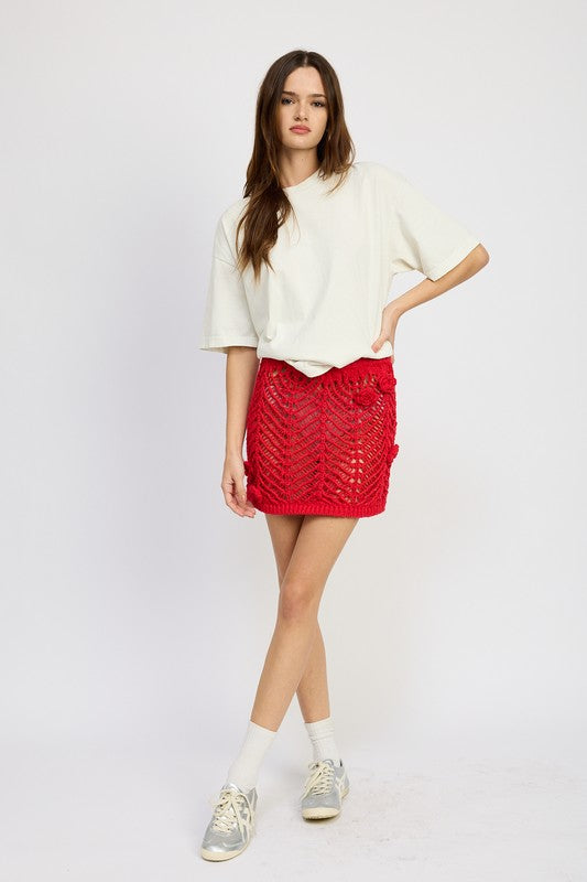“Knot UR Type” Crochet Mini Skirt