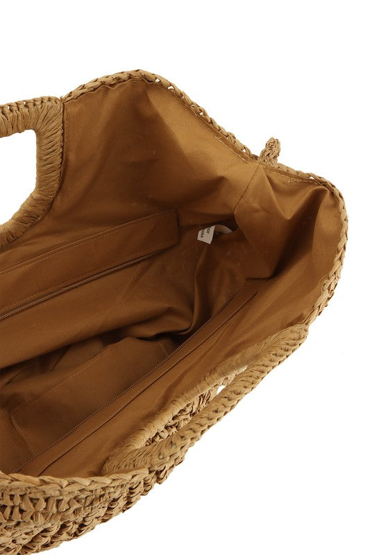 “Hidden Treasure” Straw Tote Bag