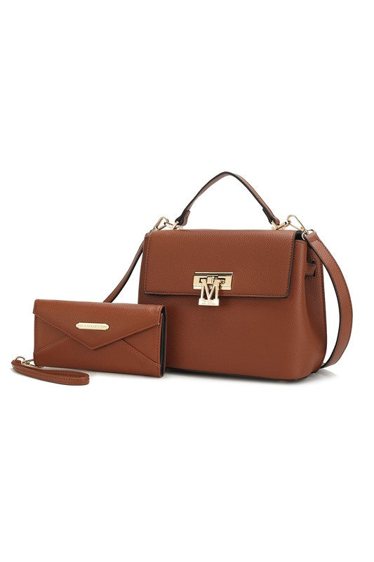 “Hadley” Satchel Bag with Wristlet