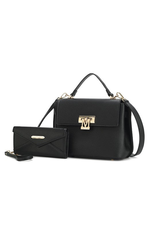 “Hadley” Satchel Bag with Wristlet