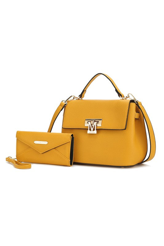 “Hadley” Satchel Bag with Wristlet