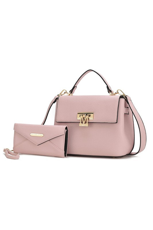 “Hadley” Satchel Bag with Wristlet