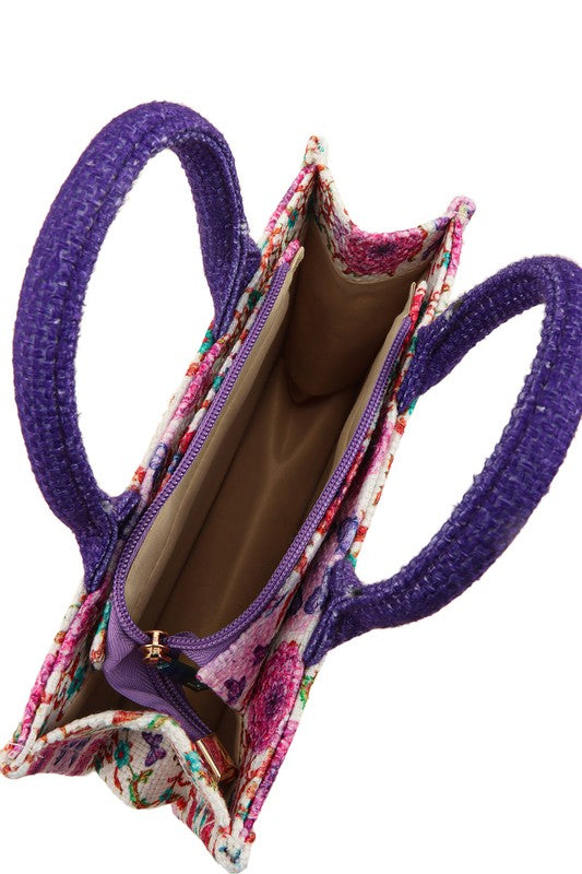 “AMOUR” Flower Small Tote Bag