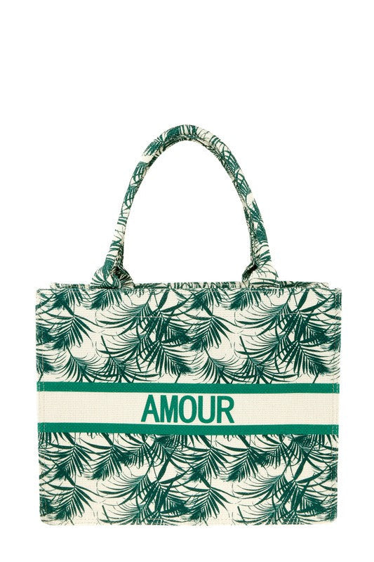 “AMOUR” Tropical Tote Bag