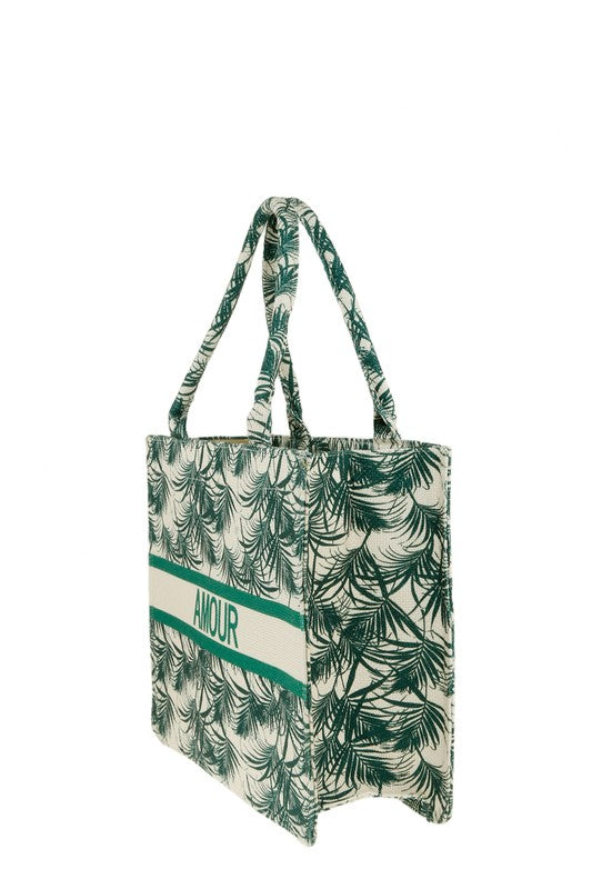“AMOUR” Tropical Tote Bag