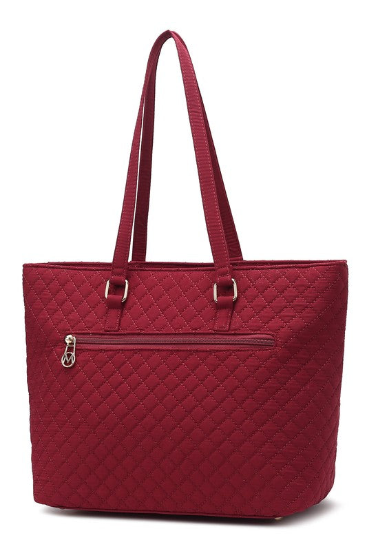 Hallie Solid Quilted Cotton Tote Bag