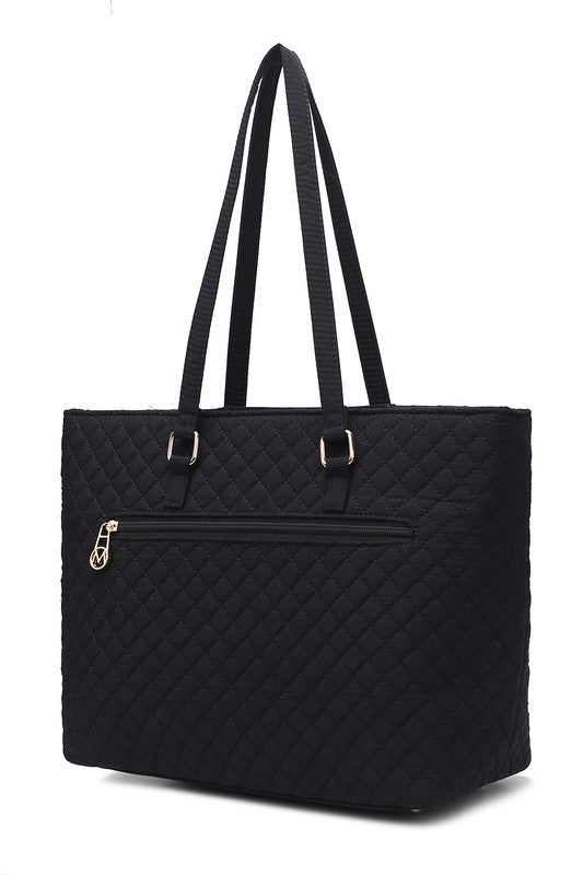 Hallie Solid Quilted Cotton Tote Bag