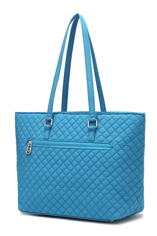 Hallie Solid Quilted Cotton Tote Bag