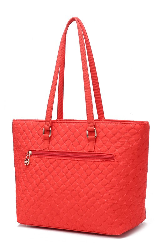 Hallie Solid Quilted Cotton Tote Bag