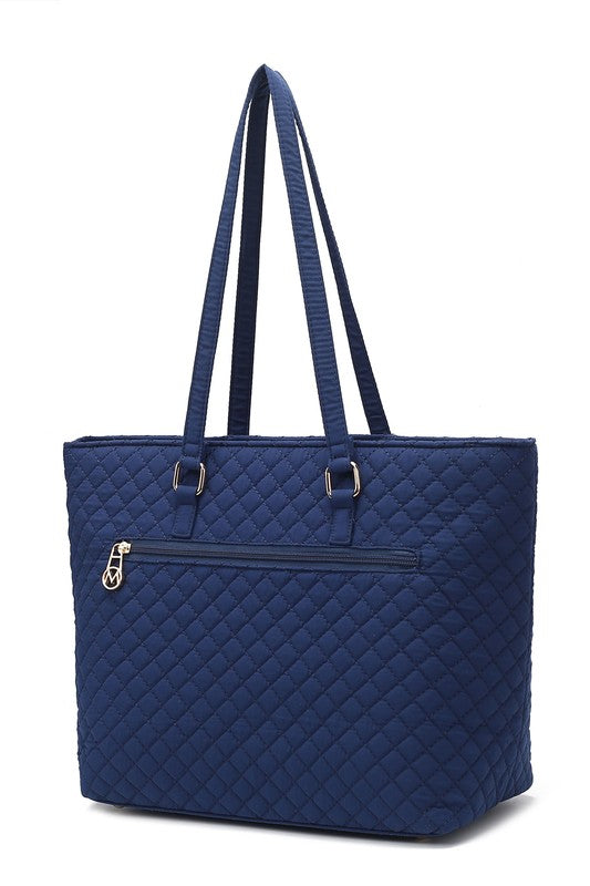 Hallie Solid Quilted Cotton Tote Bag
