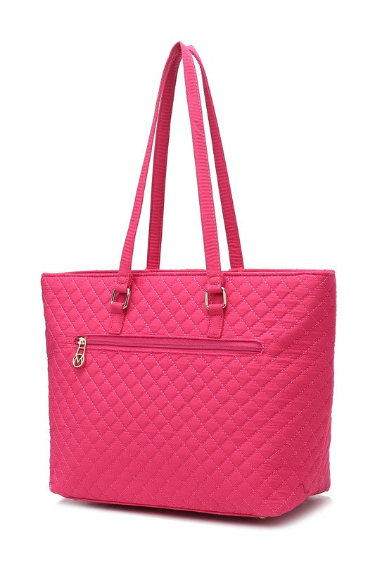Hallie Solid Quilted Cotton Tote Bag