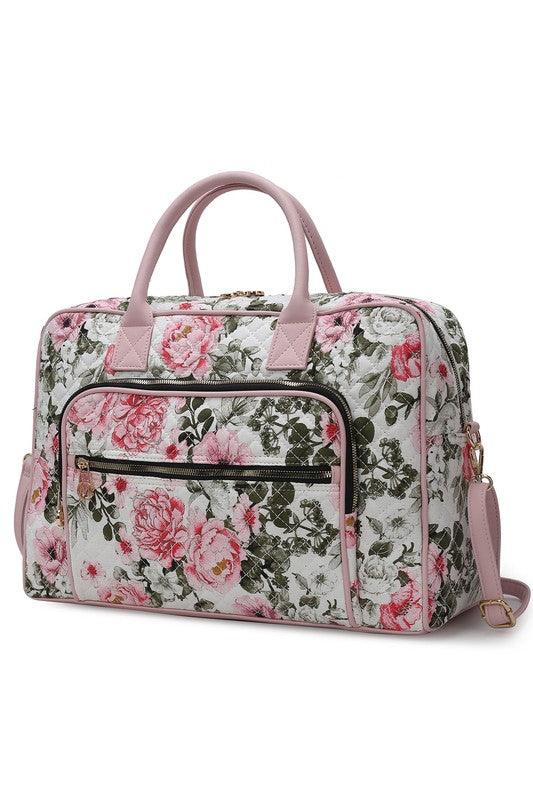 “Jayla” Botanical Pattern Duffle Bag
