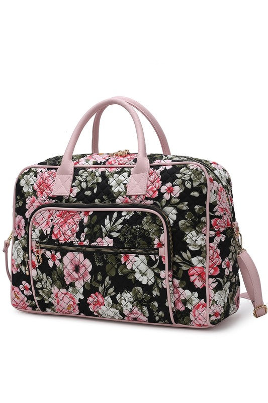 “Jayla” Botanical Pattern Duffle Bag