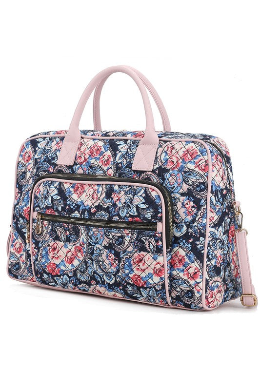 “Jayla” Botanical Pattern Duffle Bag