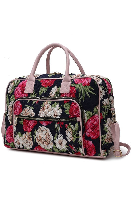 “Jayla” Botanical Pattern Duffle Bag
