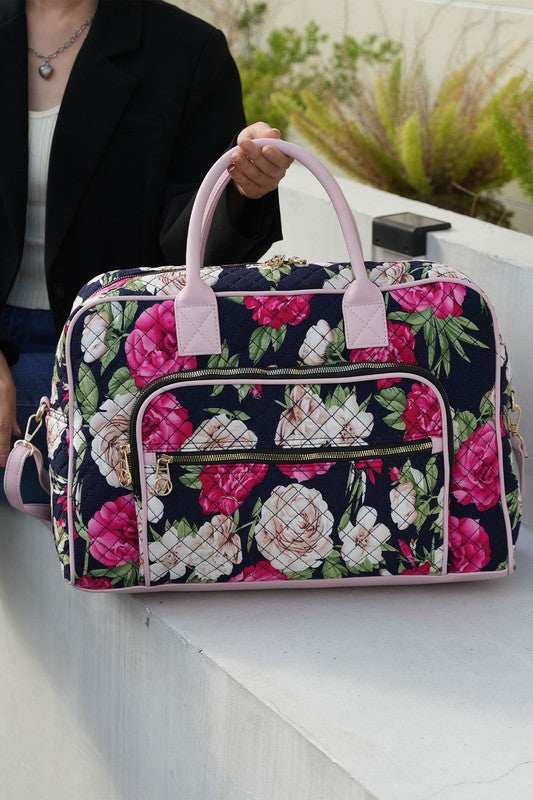 “Jayla” Botanical Pattern Duffle Bag