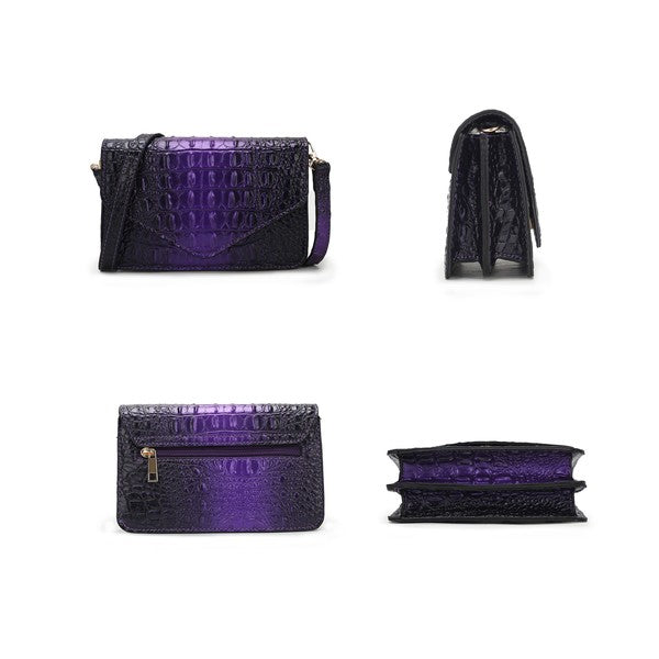 MKF Vanta Croc-Embossed Saddle Bag