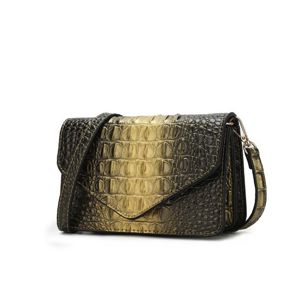 MKF Vanta Croc-Embossed Saddle Bag