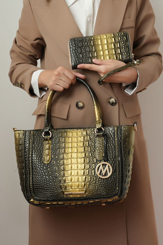 MKF Aphelia Croc-Embossed Handbag