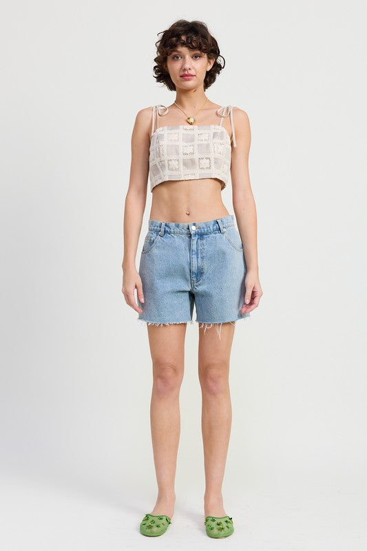 CROPPED CROCHET TOP
