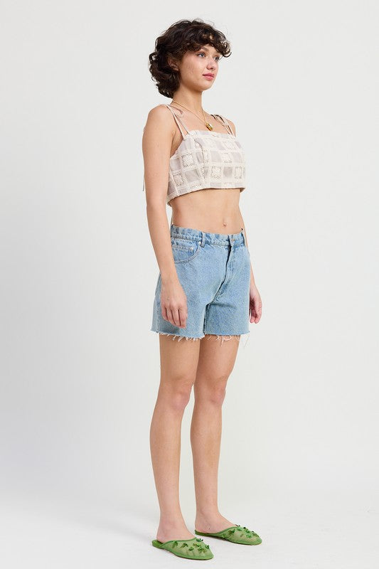 CROPPED CROCHET TOP