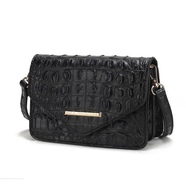 MKF Vanta Solid Croc-Embossed Saddle Bag