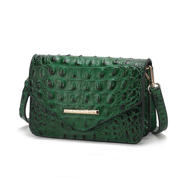 MKF Vanta Solid Croc-Embossed Saddle Bag