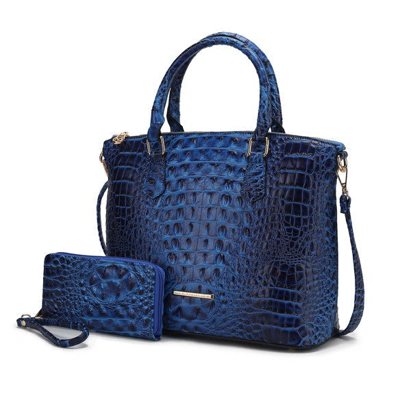 MKF Liora Croc Embossed Tote and Set