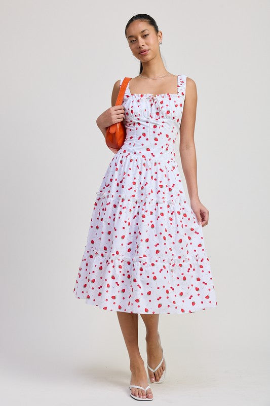 POPLIN MIDI A LINE DRESS