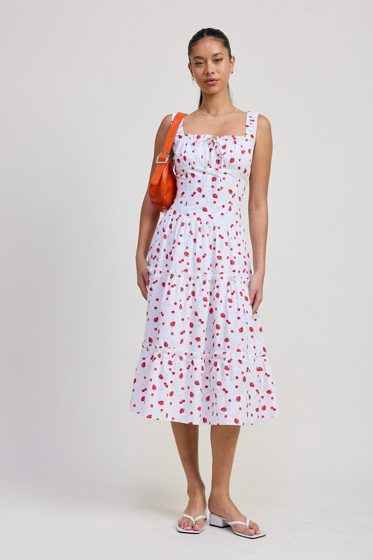 POPLIN MIDI A LINE DRESS