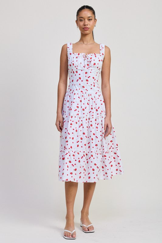 POPLIN MIDI A LINE DRESS