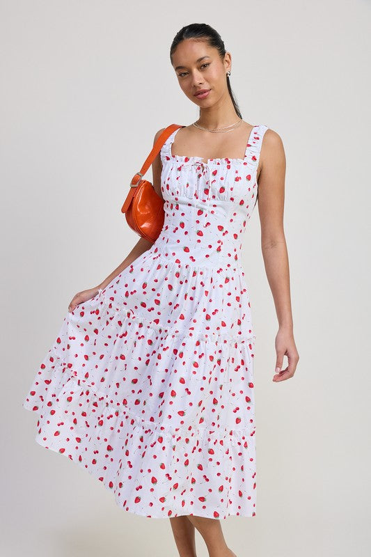 POPLIN MIDI A LINE DRESS