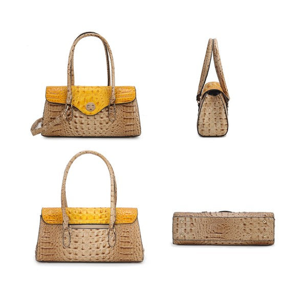 MKF Liviana Croc-Embossed Shoulder Bag