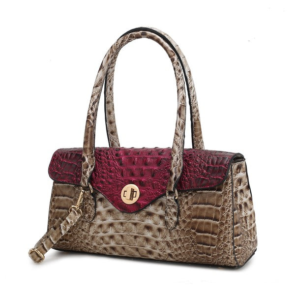 MKF Liviana Croc-Embossed Shoulder Bag